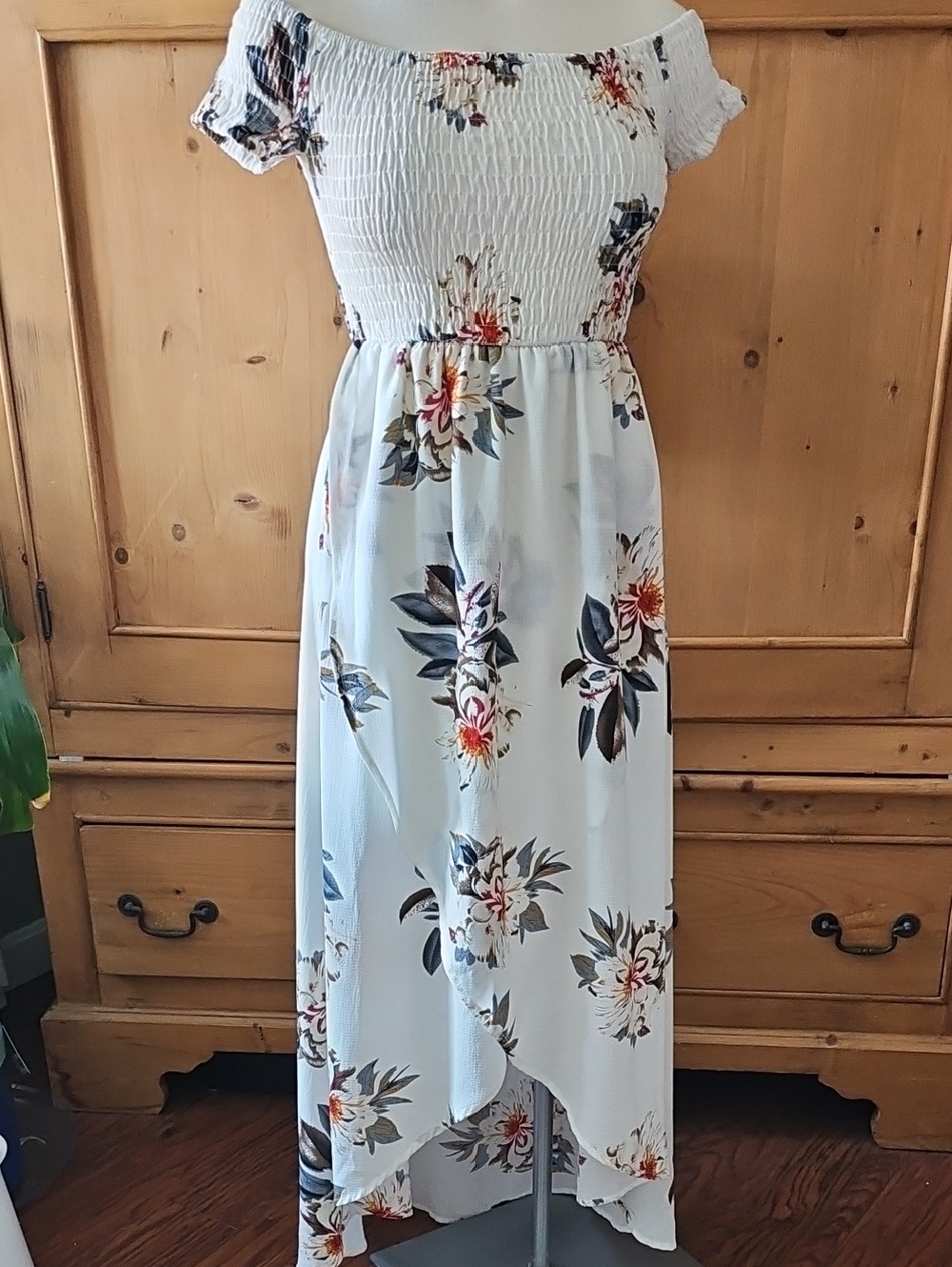 Yidarton Floral Dress White Size Small